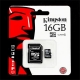 microSDHC 16GB Kingston w/a adapteru (EU Blister)